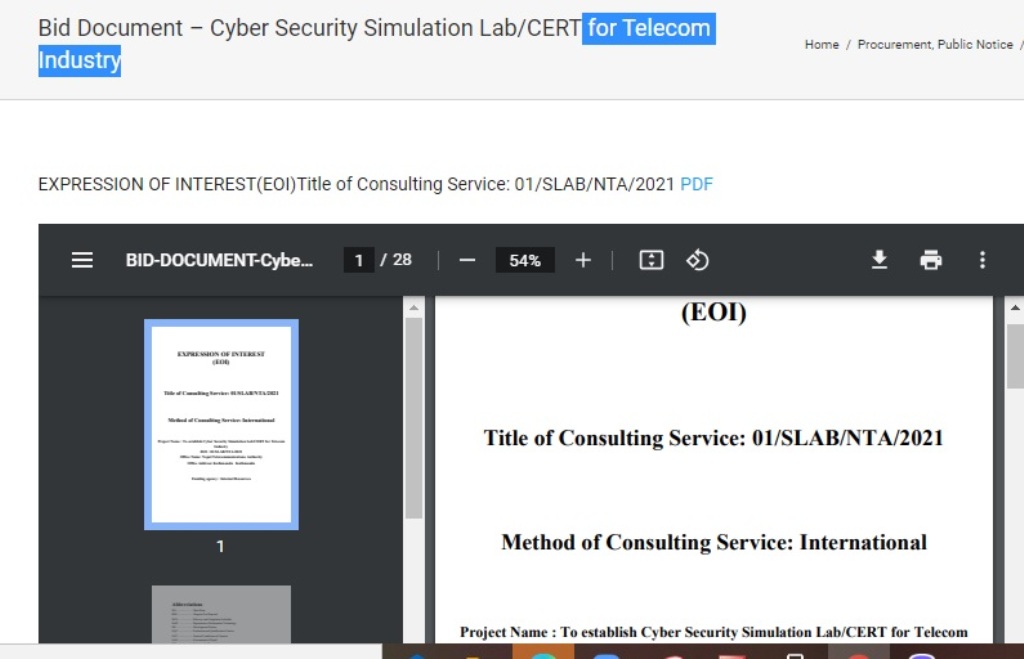 CERT for Telecom Industry